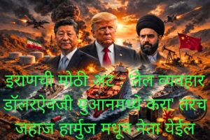 आखातात तणाव वाढला; इराणची मोठी अट – ‘तेल व्यवहार डॉलरऐवजी युआनमध्ये करा’